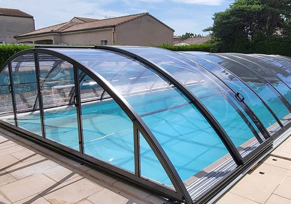 Abri piscine KLASIK CLEAR coloris Gris anthracite DB 703